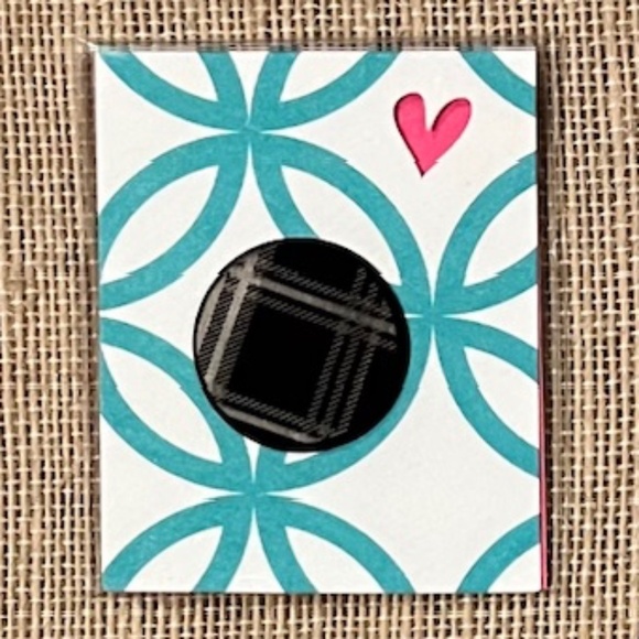 Origami Owl Black & Gold Plaid Large Locket Plate - Picture 1 of 6